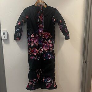 Columbia Kids Black Snowsuit size S-8 with Pink, Orange, Blue Accents